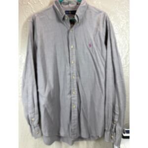 Ralph Lauren Shirt Long Sleeve Button Down Green Purple Check Mens‎ Size XL
